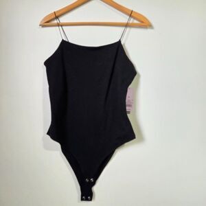 NWT WILD FABLE BLACK SPAGHETTI STRAP BLACK BODYSUIT SZ M